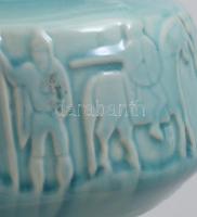 Zsolnay Kovács István alapmázas váza, jelzés nélkül, hibátlan, d: 13 cm, m: 8 cm