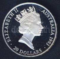 Ausztrália 1993. 20$ Ag "Olimpia-három atléta a dobogón" T:PP