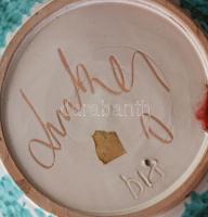 Lenkey jelzéssel: Dísztányér. Iparművész mázas kerámia, jelzett, hibátlan, d: 28,5 cm