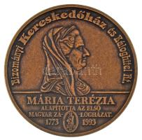 1993. "Bizományi Kereskedőház és Záloghitel Rt - Mária Terézia alapította az első magyar zálogházat 1773-1993 / Emlékül - Az 1773-ban kelt alapítólevél pecsétjével hitelesítve" kétoldalas bronz emlékérem, eredeti BÁV tokban (60mm) T:UNC