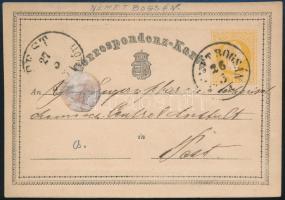 1871 2kr díjjegyes levelezőlap (NÉMET) BOGSÁN