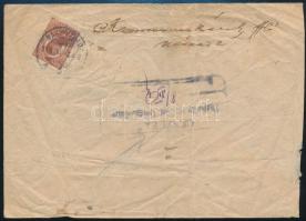 1919 Cenzúrázott hivatalos levél Nagyváradról Budapestre, román bélyeggel