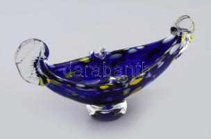 Murano ékszertartó. Anyagában színezett, hibátlan, h: 19,5 cm, m: 10 cm