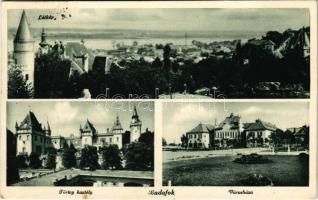 1937 Budapest XXII. Budafok, látkép, Törley kastély, Városháza (fl)