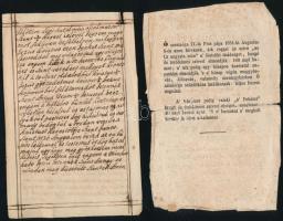 cca 1800 Két magyar nyelvű ima. Egy nyomtatott egy kézzel írt