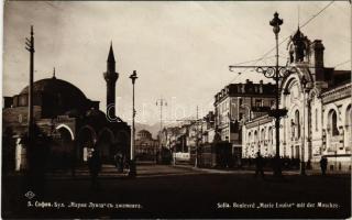 1933 Sofia, Sophia, Sofiya; Boulevard Marie Louise mit der Moschee / mosque, street, trams