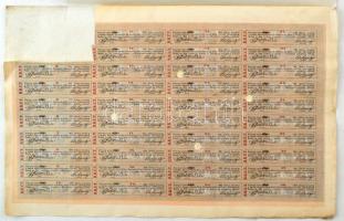 Buda 1868. "Budai Közúti-vaspálya Társaság" részvénye 200Ft-ról, szelvényekkel, bélyegzéss...