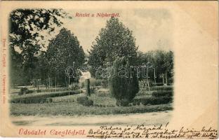 1899 (Vorläufer) Cegléd, Népkert, park. Piros I. kiadása (EK)
