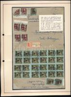 1946 (8. díjszabás) Távolsági ajánlott levél 33 db bélyeggel (3 sérült / damaged)