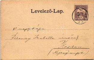 1901 Balatonkenese, látkép, evezős csónak, "Dodó" vitorlás Jánosi Gusztáv ulmi püspök, ves...