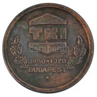 1970. "TKI 1950-1970 Budapest / 20 éves a Távközlési Kutatóintézet" kétoldalas bronz emlék...