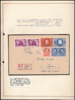 1946 (8. díjszabás) Ajánlott levél Budapestről Sopronba 7 db bélyeggel