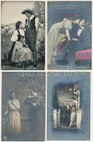 20 db RÉGI zsáner motívum képeslap vegyes minőségben: szerelmes párok / 20 pre-1945 motive postcards in mixed quality: romantic couples in love
