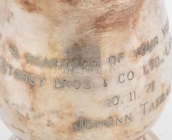 Angol ezüstözött csésze, feliratozott, m: 10 cm