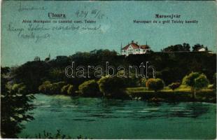 Marosújvár, Uioara, Ocna Mures; Marospart, Gróf Teleky kastély. Iosif Veress kiadása / Mures riverside, castle (EK)