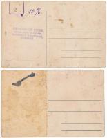 Csongrád - 2 db régi képeslap vegyes minőségben