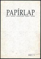 2003 A Papírlap - Könyv, grafika, nyomtatvány, kézirat, fénykép I. évfolyam 1. száma