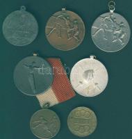1919. "Síkfutás" Br díjérem. Szign.Berán + 1936. "Tenisz" Br díjérem T:2,2-/3 + 5db klf díjérem, benne Br és ffém, röplabda, asztalitenisz, vívás, torna T:2,3+