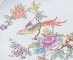 Hollóházi főnix mintás váza 18 cm és hamutál 17x17 cm. Kézzel festett, jelzett, apró kopással