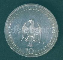 NSZK 1989J 10M Ag "800 éves a hamburgi kikötő" T:2 ph