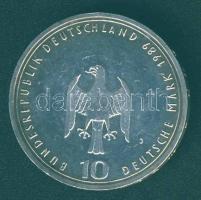 NSZK 1989J 10M Ag "800 éves a hamburgi kikötő" T:2