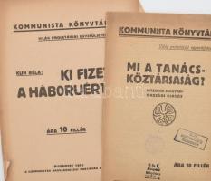 1918-1919 Vegyes propaganda kiadvány gyűjtemény, főleg a Tanácsköztársaság idejéből, röplapok és nyo...
