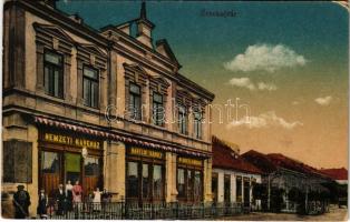 1930 Érsekújvár, Nové Zámky; Bartlik Károly Nemzeti kávéháza, Központi kávéház. Vasúti levelezőlapárusítás 16. / cafes (EK)