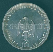 NSZK 1989J 10M Ag "800 éves a hamburgi kikötő" T:2 kis ph