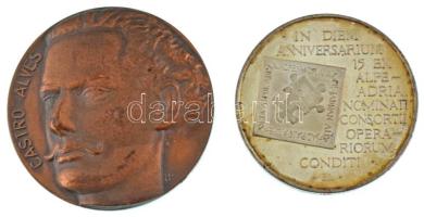 Vegyes : Brazília 1971. Castro Alves / Centenario da morte de Antonio de Castro Alves 1871 - 1971 kétoldalas bronz emlékérem (49mm) + 1994. Praesidium ex Alpe-Adria nominati consortii operarium 1993-94 Comitatus Simighiensisezüstözött fém emlékérem (42,5mm)