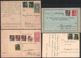 1945 4 db levelezőlap (2., 3., 5. díjszabás)