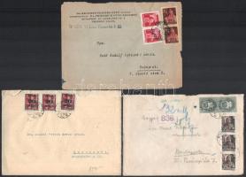 1945-1946 3 db levél , közte tartalommal (2., 4., 17. díjszabás)