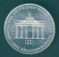 Németország 1991. 10M Ag "200 éves a Brandenburgi Kapu" T:2+