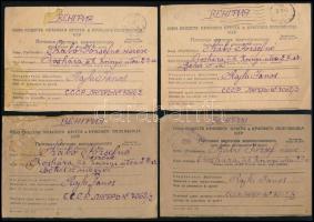 cca 1947 8 db hadifogoly levelezőlap ugyanarra a névre