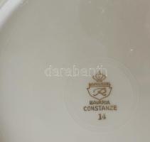 Bavaria mid-century reggeliző szett. Aranyozott mintával, jelzett, hibátlan, d: 19 cm alatt