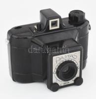 Gamma Pajtás fényképezőgép, Achromat 1:8/80 mm objektívvel, 6x6 cm filmformátum, eredeti bőr tokjába...