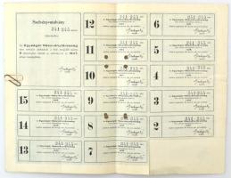Budapest 1923. "Egységár Részvénytársaság" 5db részvénye egyben, összesen 500P-ről, szelvé...