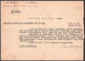 1942 Margitta, M. kir. 73. honvéd bevonulási központ 7 db katonai okmány