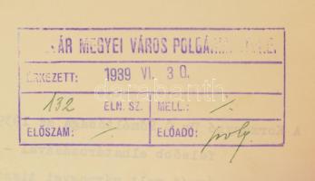 1939 Bereg és Ugocsa közigazgatásilag egyelőre egyesített vármegyék Ung vármegye és Ungvár főispánjá...