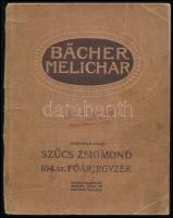 cca 1910 Bächer - Melichar Ferenc 104-ik számú főárjegyzék. Bächer Rudolf eke- és talajmívelő-eszközök kizárólagos gyára, vas- és acélöntöde. Melichar Ferenc egyetemes sorvető-, répavetőgépek és műtrágyaszórók kizárólagos gyára 104-ik számú főárjegyzéke. Szerk. és kiadja Szűcs Zsigmond. Bp., Hornyánszky Viktor, 183+1 p. Nagyon gazdag képanyaggal illusztrált. Kiadói papírkötés, foltos, szakadt, kopott borítóval, kissé sérült gerinccel, bélyegzésekkel.