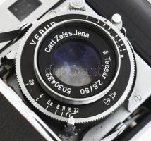 Welta Vebur fényképezőgép, tok nélkül, ködös lencsével, bőr tokban