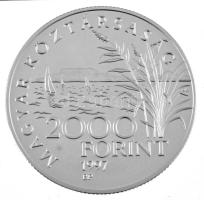 1997. 2000Ft Ag "Régi balatoni hajók / Helka és Kelén" tanúsítvánnyal, kapszulában, dísztokban T:BU  Adamo EM146