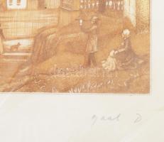 Gaál Domonkos (1940-2009): Pest és Buda . Rézkarc, papír, jelzett, számozott (5/24), lapszéli gyűrőd...