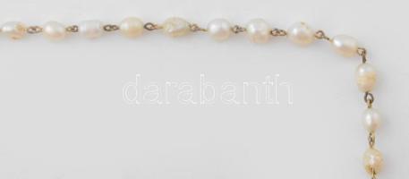 Tenyésztett gyöngy nyaklánc, növekvő méretű szemekkel, h: 47 cm