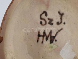 SZJ Hódmezővásárhely váza. cca 1920, pattogzásokkal, m: 32 cm