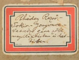 RR jelzéssel, XX. sz. eleje: Vetkőző gésa (női hátakt). Olaj, karton, hátoldalán címkén korabeli cím...