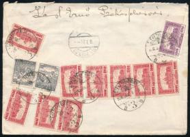 1926 Ajánlott expressz levél 12 db bélyeggel Bécsbe