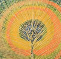 Kurdy Ilona (1951-): Virág. Vegyes technika, farost. Jelzett a hátoldalán. 50x40 cm