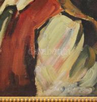 Jelzés nélkül, XX. sz. eleje: Cigarettázó fiú portréja. Olaj, vászon. Dekoratív fakeretben. 40,5x30 ...