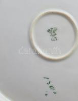 Antik díszes porcelán kínáló, jelzett, kopással, 32x26 cm