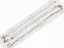 3 db különféle ezüst (Ag) nyaklánc medállal, jelzettek, össz. bruttó: 13 g